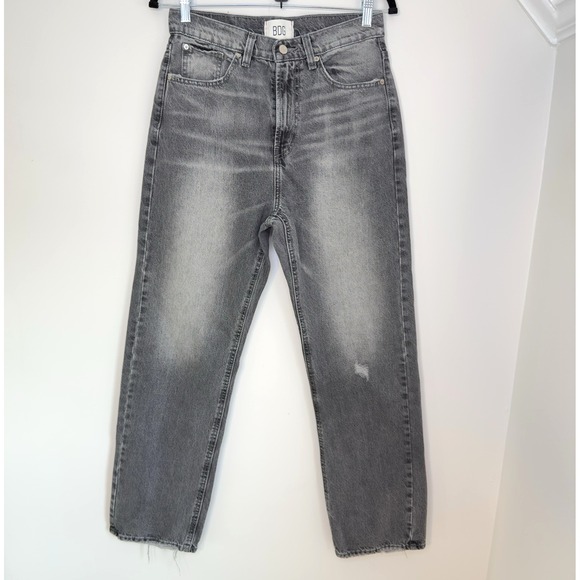 BDG Urban Outfitters Cowboy Jeans Men 29 Gray Faded Straight Leg Raw Hem Distres - Picture 1 of 10